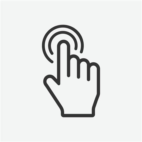 Pressing Finger Icon Hand Pointer Vector Click Select Press Icon