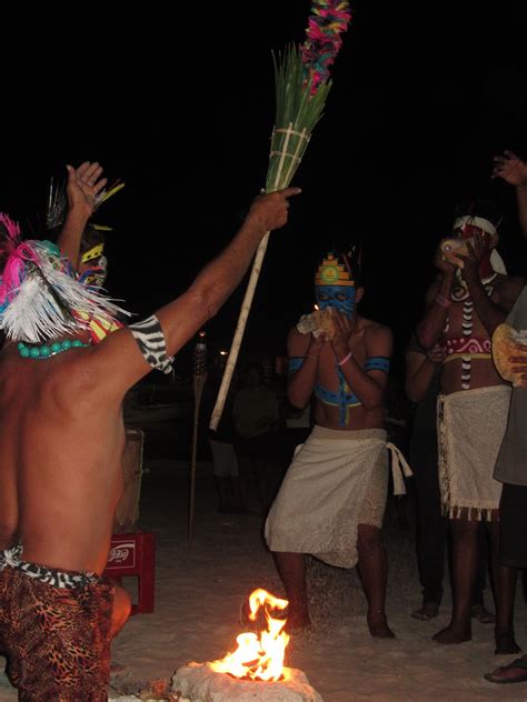 The Beginning Of A New Era Sunrise Maya Ceremony On The Beach Of