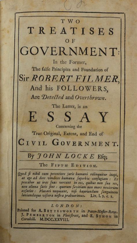 Sold Price 1728 Two Treatises Of Government By John Locke Fifth