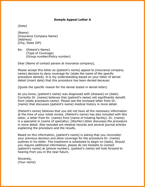 sample appeal letter  reconsideration appeal letter