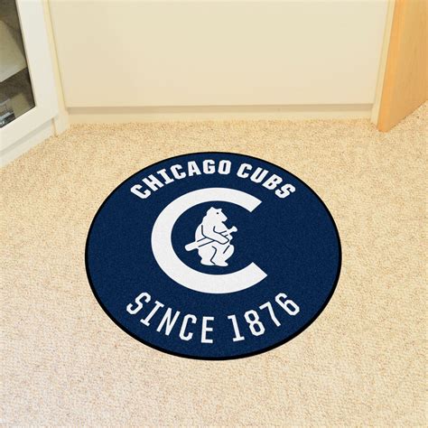 27 Chicago Cubs Logo Roundel Blue Round Mat Floor Rug Area Rug Mlb