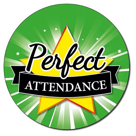 Personalised Perfect Attendance Stickers X 35 37mm