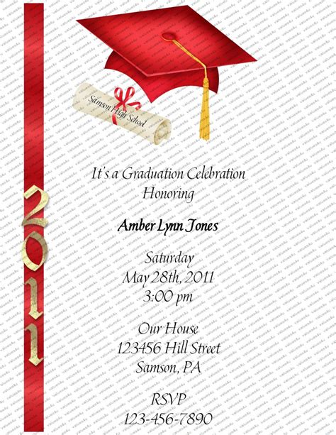 Personalized Graduation Invitations Graduation Party Invitation Class