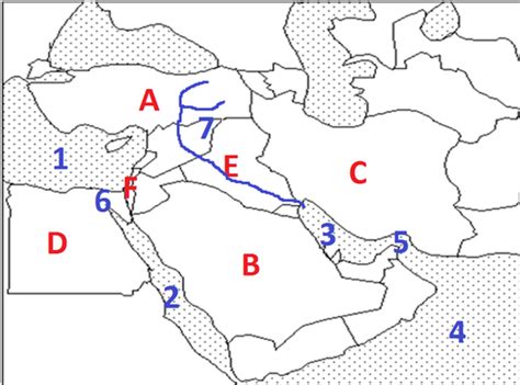 Labeled Middle East Map Quiz Bmp Spatula