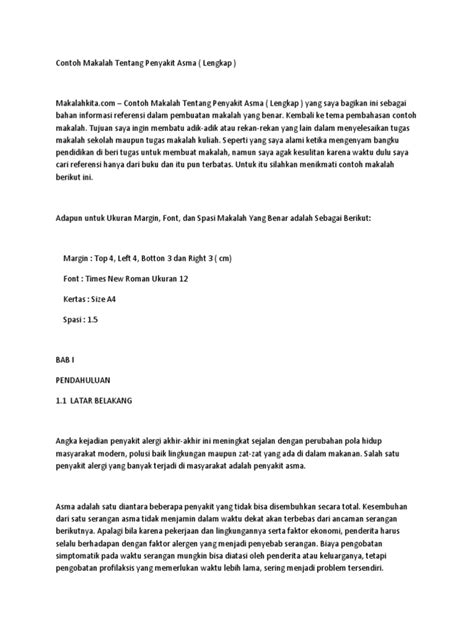 13 1 4 contoh makalah bahasa indonesia tentang masalah lingkungan hidup. Contoh Makalah Tentang Penyakit Asma