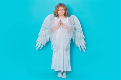 Premium Photo Angel Prayer Cute Angel Child Studio Portrait Angel Kid