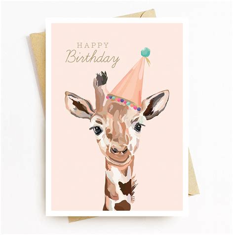 Giraffe Happy Birthday Card By Sirocco Design