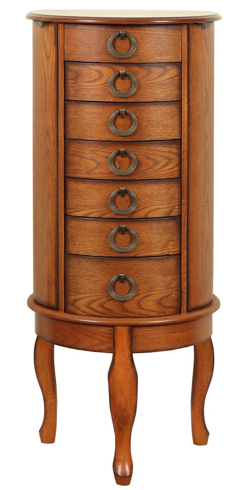 Powell Jewelry Armoire Burnished Oak Jewelry Armoire With 6 Drawers