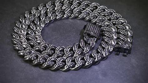 Krkcandco 12mm Black Cuban Link Chain Cuban Link Gold Plated Chain