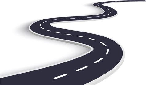 Download Curved Road Winding Road With White Background Png Image