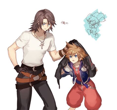 Sora And Squall Leonhart Final Fantasy And More Drawn By Sasanomesi Danbooru