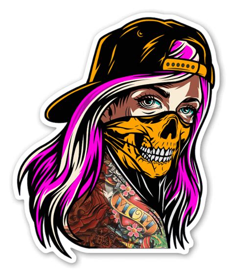 Buy The Skull Girl Die Cut Stickers Stickerapp