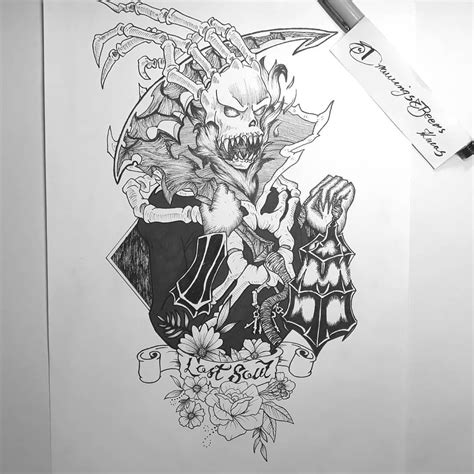 Thresh Drawing League Of Legends Thresh Tattoo Татуировки