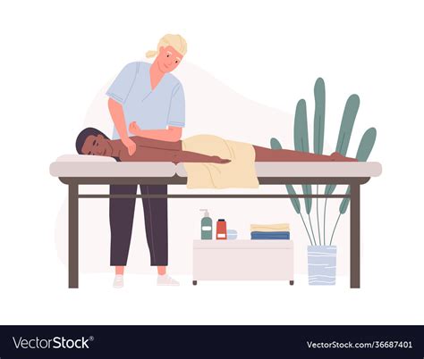 Therapist Practicing Deep Tissue Massage Vector Image