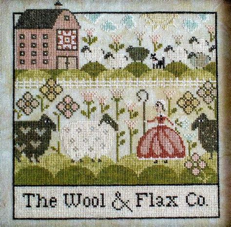 the wool and flax co cross stitch pattern by plum street samplers in 2023 cross stitch