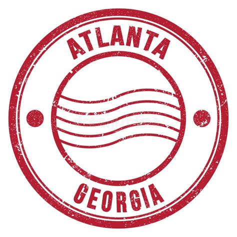 Atlanta Georgia Words Written On Red Postal Stamp Stock Illustration