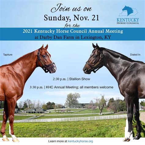 Kentucky Horse Council Khc Annual Meeting To Be Held Nov 21 At Darby