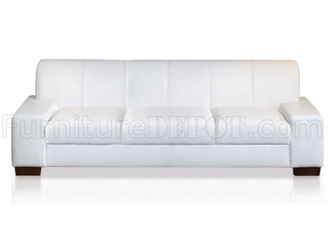 White Bonded Leather Modern Sofa And Loveseat Set