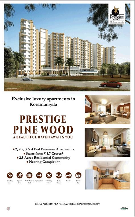 Exclusive Luxury Apartments At Prestige Pine Wood In Koramangala