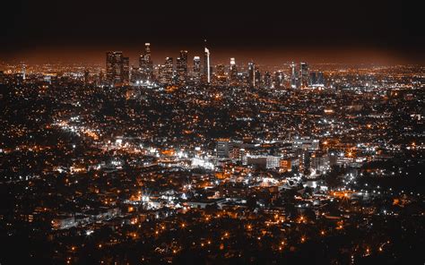 배경 화면 로스 앤젤레스 밤 도시 조명 미국 2880x1800 hd 그림 이미지