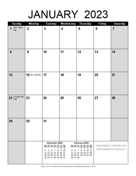 8 Printable Calendar 2023 Monthly Article 2023 Vjk