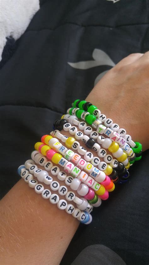 embroidery bracelets #BeadedBracelets | Pony bead bracelets, Rave bracelets, Homemade bracelets