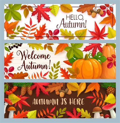 Autumn Is Here Banner Vector Free Download