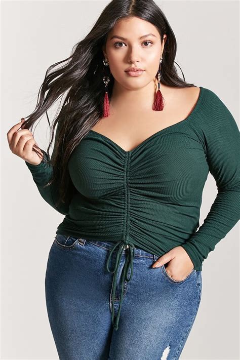 Product Nameplus Size Ribbed Ruched Top Categoryplussize Main