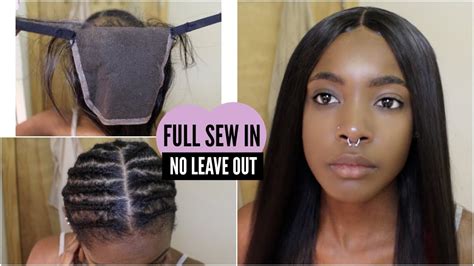 New Method Flat Full Sew In Weave With Lace Closure No Glueno Leave
