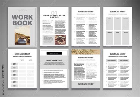 Course Workbook Layout Stock Template Adobe Stock
