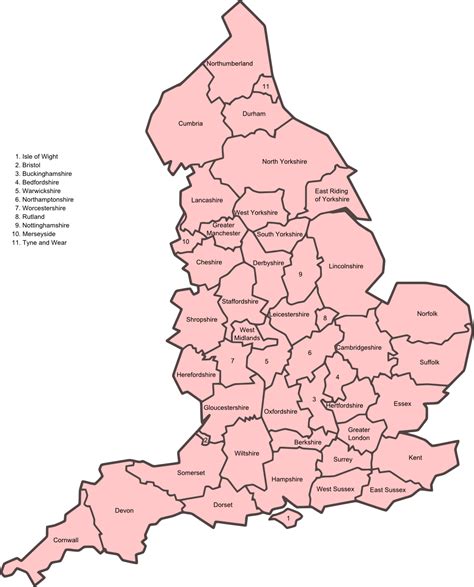 Mapa De Inglaterra Con Division Politica