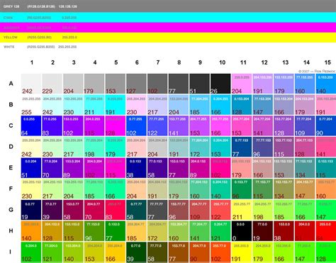 Rgb Color Chart Brittney Taylor