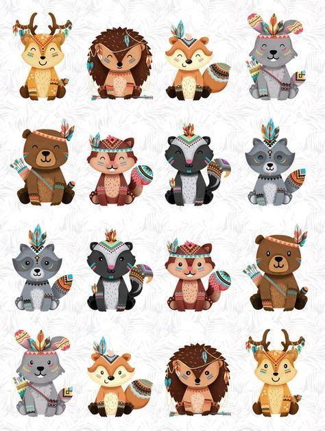 Download Tribal Woodland animals bundle, cute sticker, woodland ...