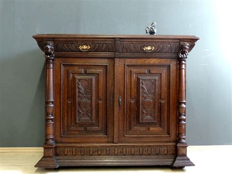 Renaissance Gründerzeit Anrichte Antik Eiche Kommode Schrank Buffet