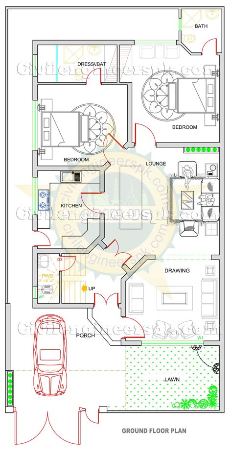 10 Marla House Map 3d