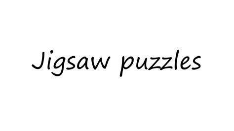 How To Pronounce Jigsaw Puzzles Youtube