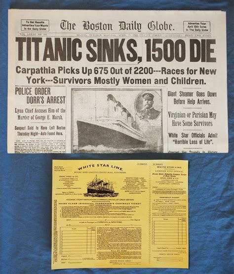 Titanic Historic Newspaper Reprint Buy 2 Get 1 Free 1912 Ship Sinking