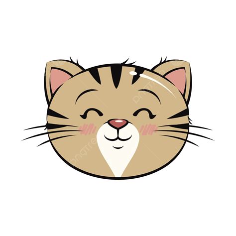 Gambar Ilustrasi Vektor Kartun Muka Kucing Comel Kucing Cat Muka