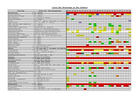 Liste Der Feiertage In Der Schweiz Datumsrechner