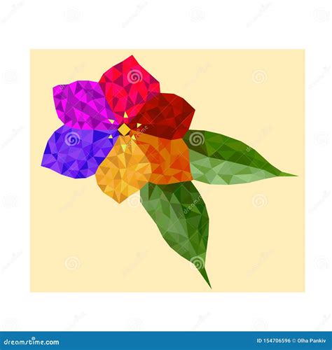 Low Poly Beautiful Vector Flower Stock Vector Illustration Of Organic
