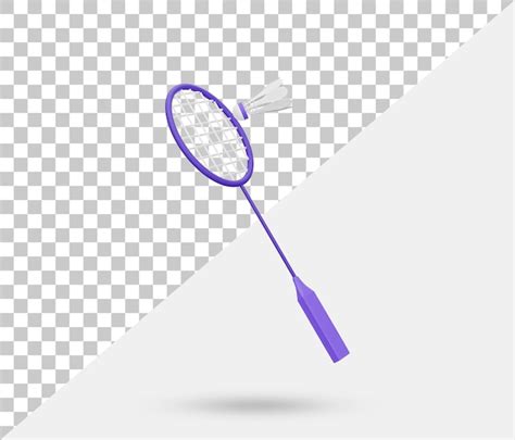 Premium Psd Badminton And Racket 3d Icon 3d Rendered Illustration