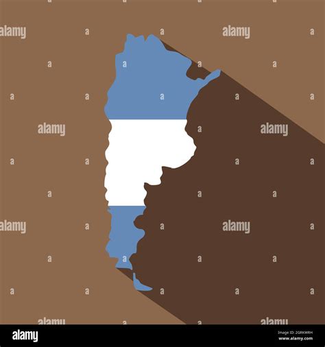 Map Of Argentina In Argentinian Flag Colors Icon Stock Vector Image