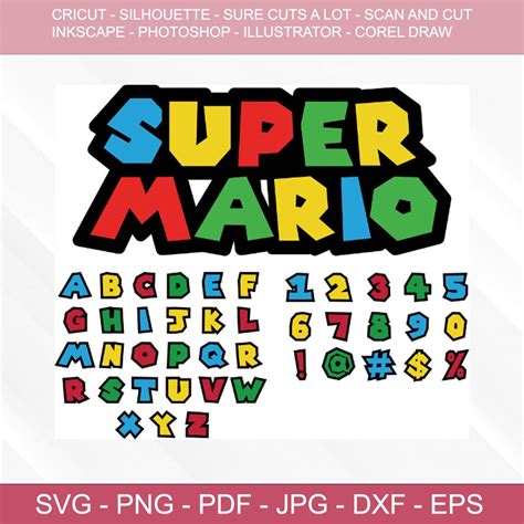 Super Mario Alphabet Font Svg Vector Cut File For Cricut Etsy Sweden