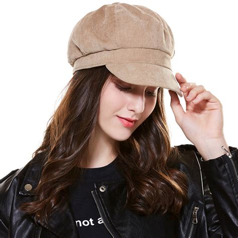 Cap Shop Baret Corduroy Winter Octagonal Hats For Women Newsboy Cap