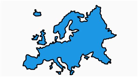 Europe Map Sketch Illustration Hand Drawn Stock Motion Graphics Sbv