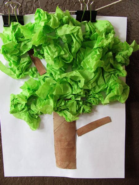 tissue tree craft project projects  preschoolers