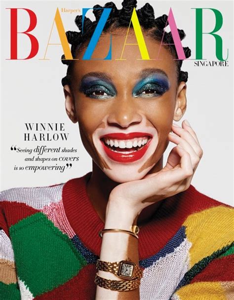 Winnie Harlow Wears Statement Styles For Harpers Bazaar Singapore