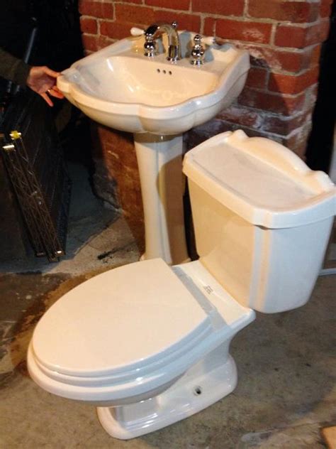 American Standard Pedestal Sink And Matching Toilet Oak Bay Victoria