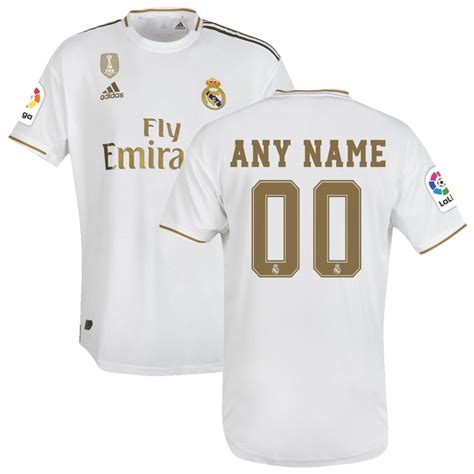 Mens Adidas White Real Madrid 201920 Home Authentic Custom Jersey