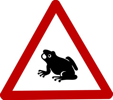 Clipart Caution Frog Sign